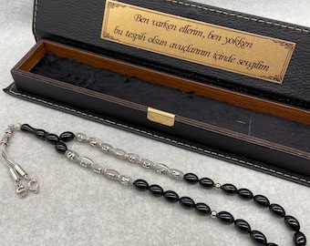 Tespih personalizzato, regalo per lui, rosari di lusso, scatola personalizzata