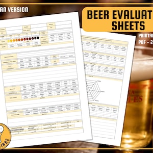 Schede di Degustazione Birra ITALIANO | Quaderno Valutazione Birre | Fogli A4 Stampabili Assaggio Appunti Journal Recensioni | Beer Review