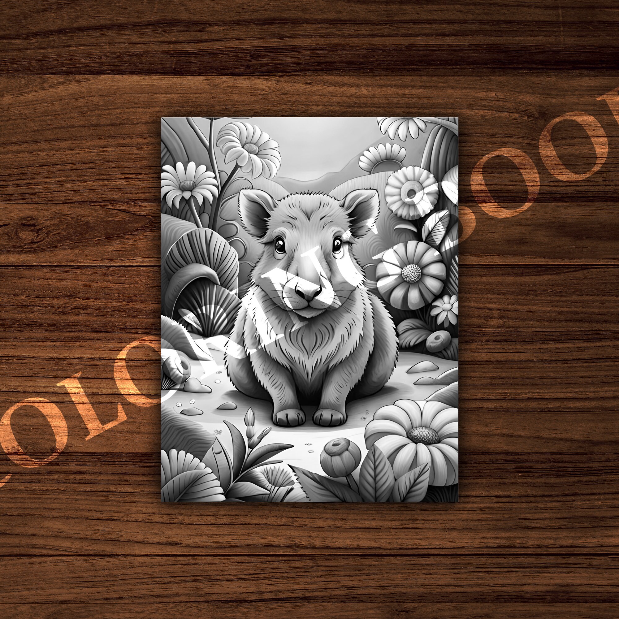 Capybara Coloring Page Bundle, Capybara Pages, Adult Coloring Book