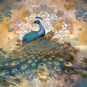 Peacock Dreams|Anlass Grußkarte|Blank innen