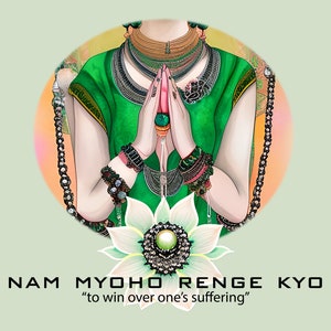 Nam Myoho Renge Kyo Canto de Oração Japonês Mantra "Lei Mística do Sutra de Lótus" Alta Resolução Todos Impressos Gráfico PNG 300 DPI Transparente