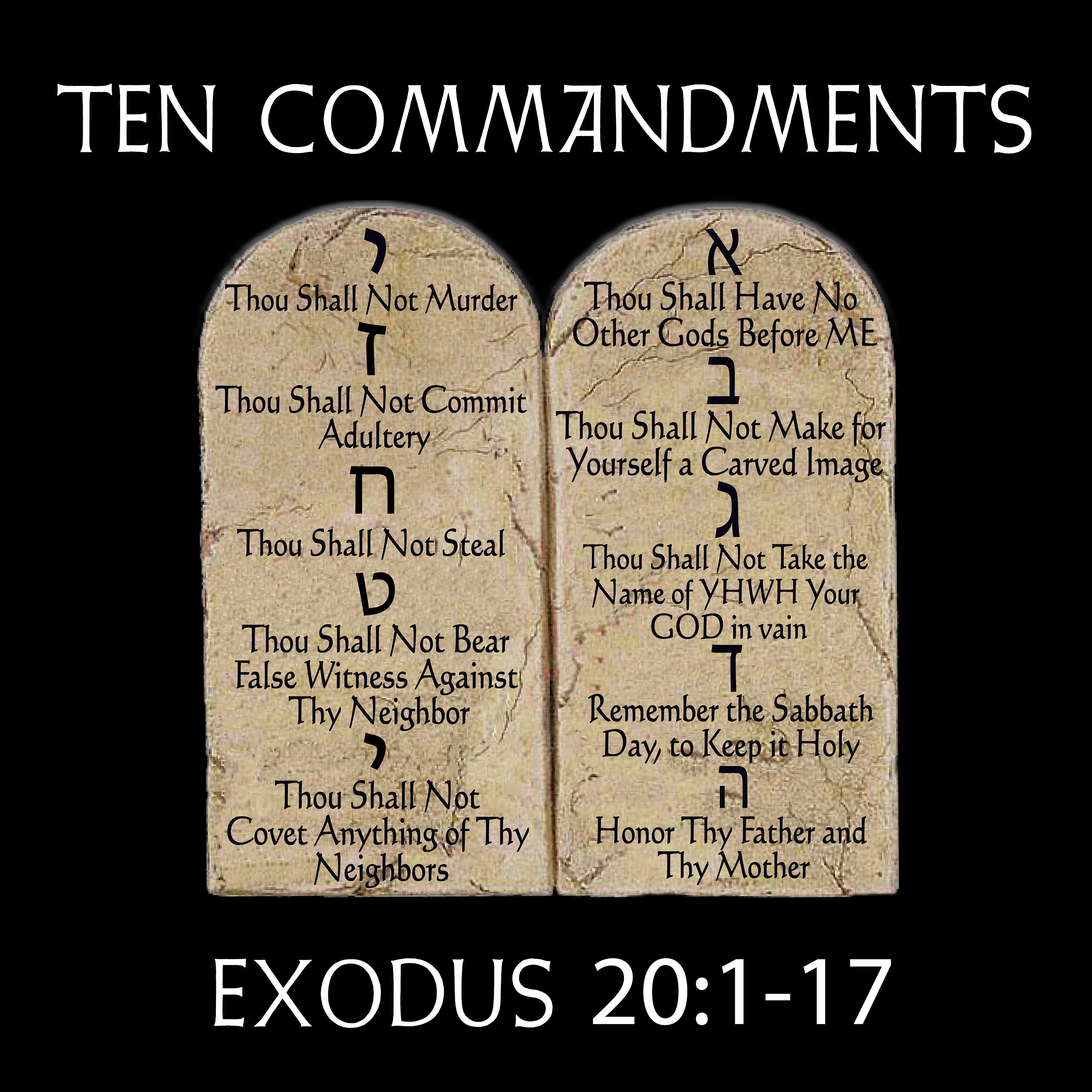 Why are the ten commandments listed in exodus 20 or 57 off