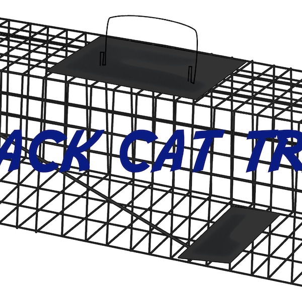 Black Cat Trap High Resolution PNG Graphic