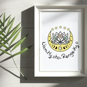 Nam Myoho Renge Kyo Japanese Prayer Chant Mantra « Mystic Law of the Lotus Sutra » High Resolution All Print Graphic PNG 300 DPI Transparent