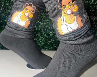 Glam Slouch Socks / Black Girl / HBCU / Sneaker Socks