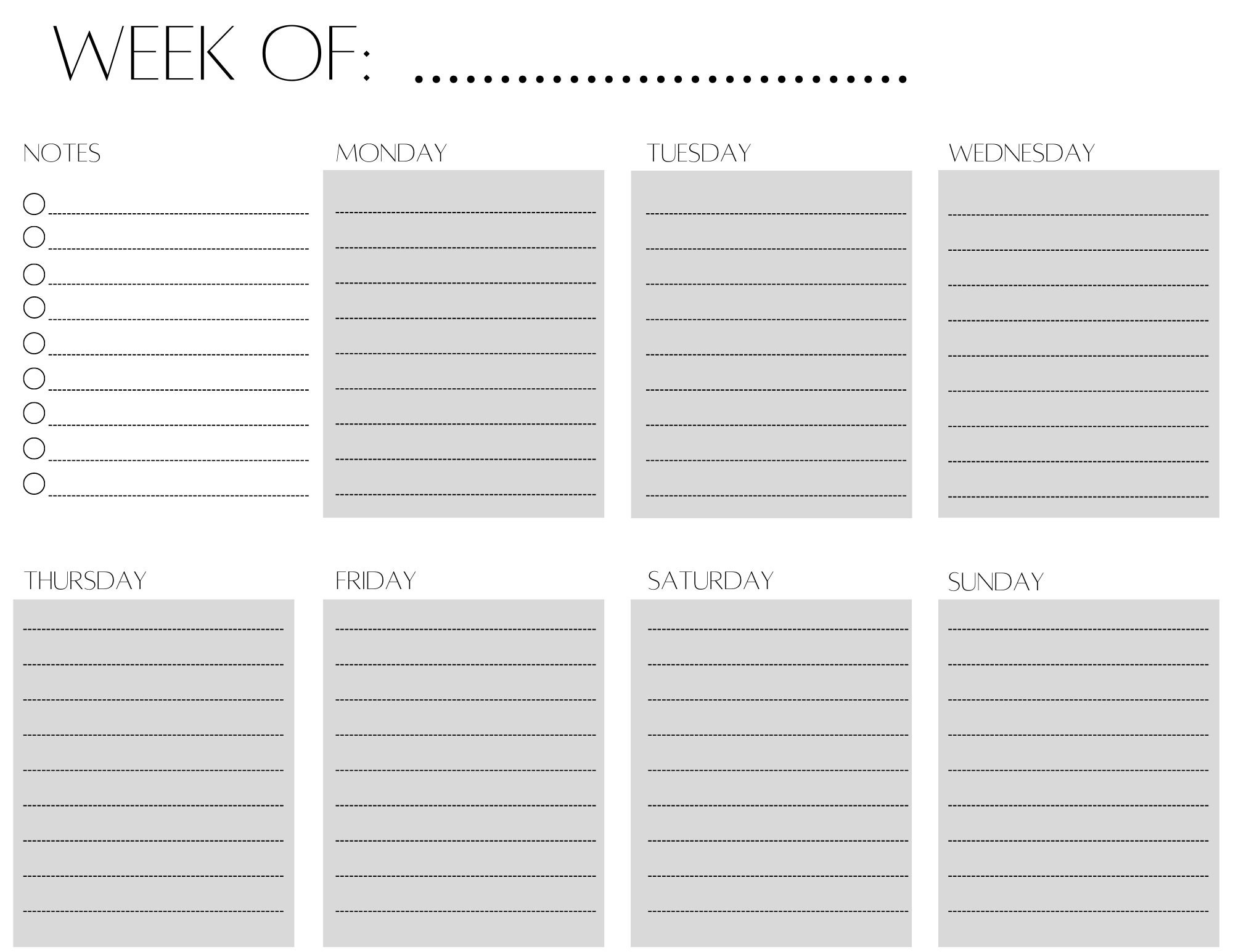 Weekly Planner Printable To Do List Etsy