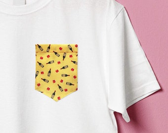 Negroni T Shirt | Negroni Print Patch | Patches | party shirt | Negroni aperitif pattern