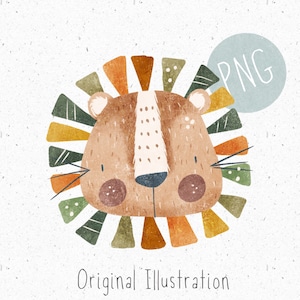 PNG para sublimação, PNG de leão, roupas de bebê PNG, arquivo png Safari, clipart de cabeça de leão, clipart de selva, png uso comercial, gráfico de leão png