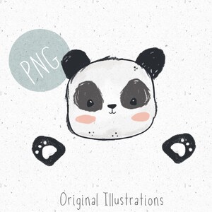 PNG para sublimación, Panda PNG, png Ropa para niños, Archivo png Panda, Panda Clipart, Jungle Clipart, png Uso comercial, Archivo digital Panda