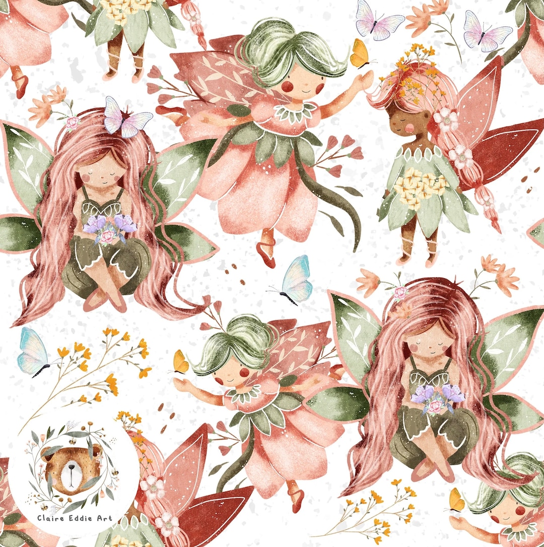 Fairy Seamless Pattern Fairytale Repeat Pattern for Fabric BOHO Fairy ...
