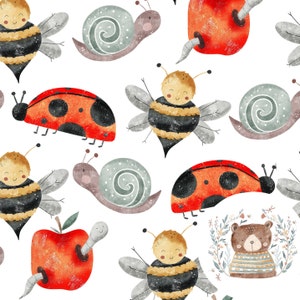 Insect Seamless Pattern Bug Seamless Digital Paper Insect seamless pattern Bumble bee Scrapbook Paper Bug Repeat Pattern for fabric seamless