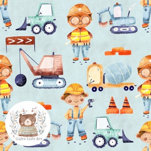 Builder Seamless Pattern Transporte patrón de repetición para tela Construcción papel digital sin costuras archivo de transporte azul álbum de recortes papel niños