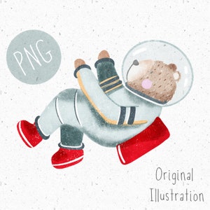 PNG para sublimación, PNG espacial, ropa para niños PNG, archivo png de astronauta, imágenes prediseñadas de oso, imágenes prediseñadas de astronauta, png comercial, gráfico espacial png