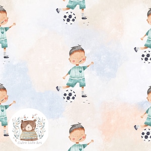 Baby boy Seamless file sports day repeat file for fabric Soccer repeating tile Football Graphic Soccer sublimation Boys digital paper Blue
