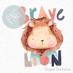 PNG para sublimación León PNG Safari Clipart para niños León valiente png Animal de la selva Clipart León lindo png Bebé niño Png León descargar Recién nacido