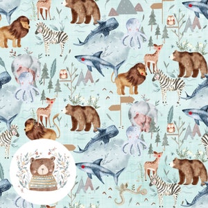 Modello senza cuciture animale Animale selvatico Carta digitale senza cuciture Animale Scrapbook Modello di ripetizione animale di carta per tessuto File digitale animale