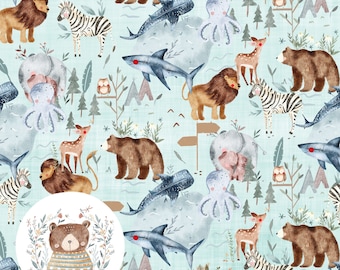 Animal Seamless Pattern Wild Animal Seamless Digital Paper Animal Scrapbook Paper Animal Repeat Pattern for fabric Animal Digital File