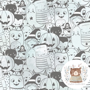 Seamless Halloween Pattern Kids Spooky fabric design Halloween Graphic Fall seamless download Autumn digital paper Pumpkin scrapbook paper