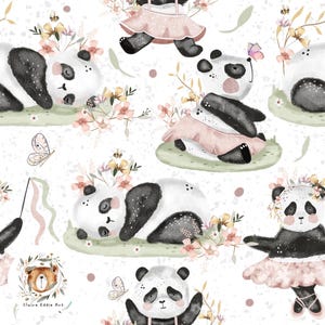 Panda sem costura padrão Safari crianças repetindo padrão para tecido Bebê Menina Sem Costura Floral panda padrão Bailarina Sem Costura Ballet repetir