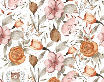 Seamless Pattern Floral Autumnal Flower Repeat pattern for fabric Watercolour floral digital paper BOHO floral seamless Rose sublimation