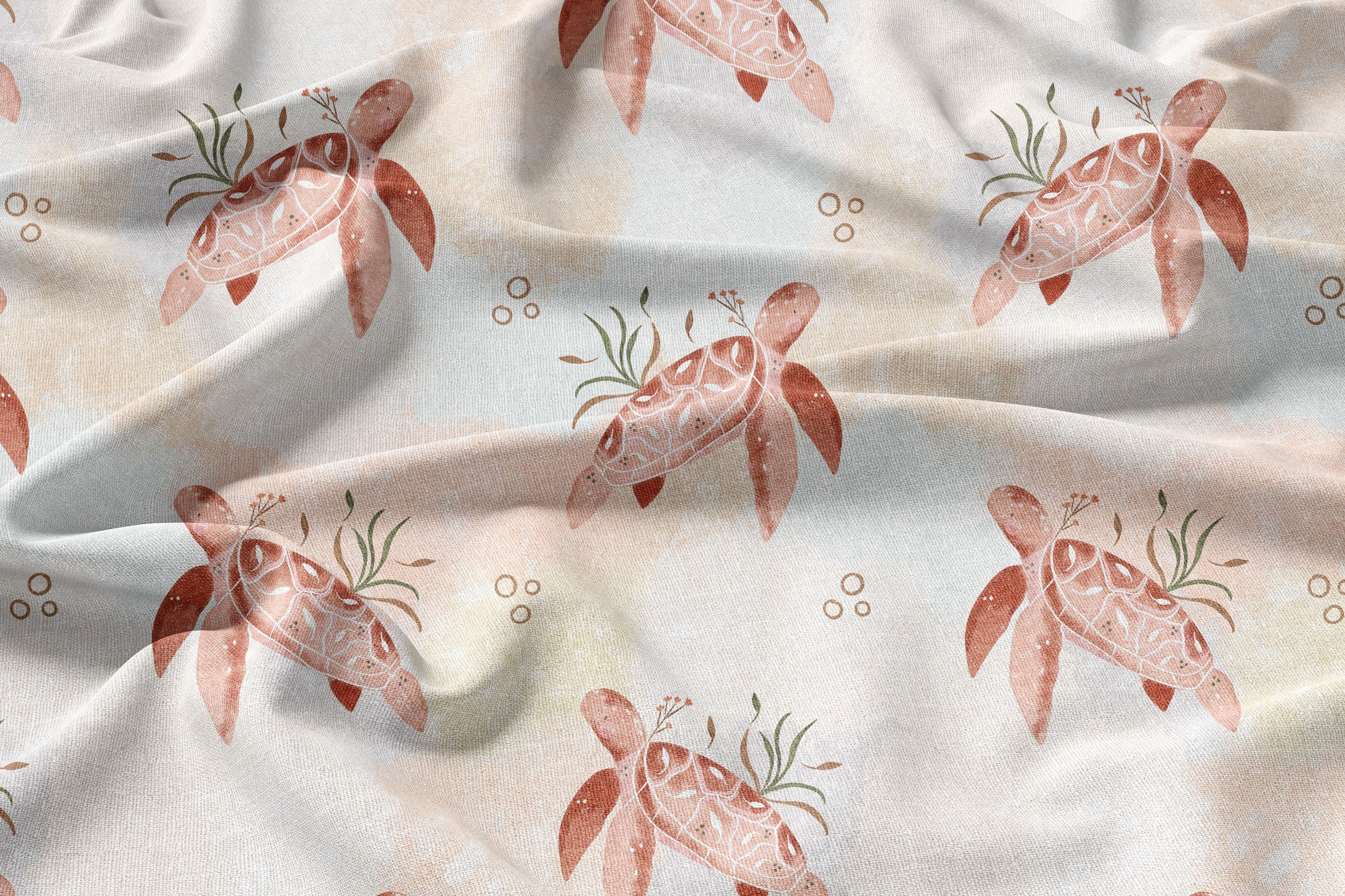 Summer Seamless File Sea Turtle Repeat Pattern Beach Digital Papers ...