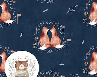 Seamless Pattern Fox Seamless Digital Paper Cute Fox Repeat Pattern for fabric Woodland seamless pattern forest animal repeating file fox