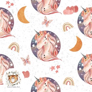 Unicorn Seamless Pattern Unicorn Seamless Digital Paper Unicorn Sublimation unicorn Repeat Pattern for fabric Fairytale Digital File Fantasy