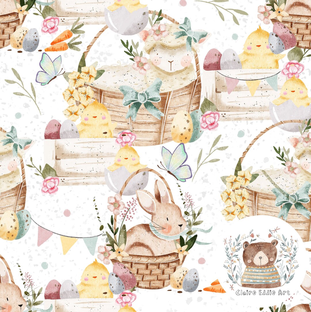 Easter Seamless Pattern Easter Repeat Pattern for Fabric Spring ...