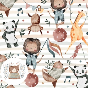 Cirque Seamless Pattern Kids Seamless Digital Paper Kids Scrapbook Paper enfants Répéter le motif pour le tissu Surface Pattern Sublimation