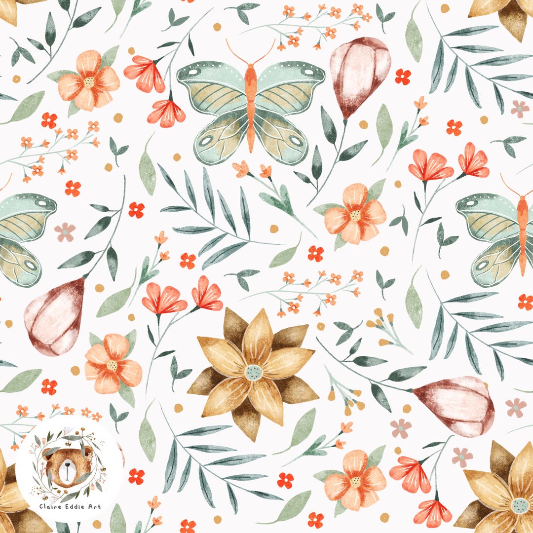 BOHO Floral Seamless Pattern Wildflower Seamless Digital Paper ...