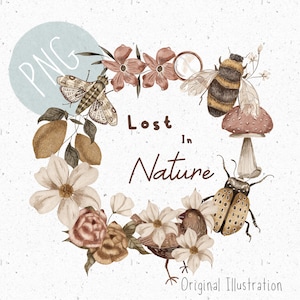 PNG voor sublimatie natuur krans PNG bos clipart insect grafische bloemenkrans clipart boho PNG Bee clipart nachtvlinder png bos clipart