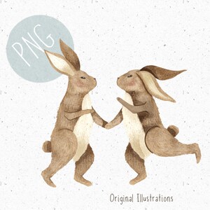 PNG for Sublimation, Bunny Rabbit PNG  Baby Clothing, Dancing png, dancing animals Clipart, Woodland Clipart, Forest PNG, Cute rabbit png