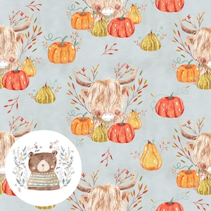"Highland Kuh Muster ""Herbst"" und ""Herbst"" für Kinder und Erwachsene."