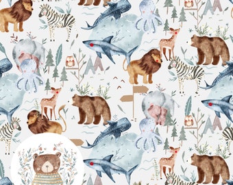 Animal Seamless Pattern Wild Animal Seamless Digital Paper Animal Scrapbook Paper Nature Repeat Pattern for fabric Animal Digital File