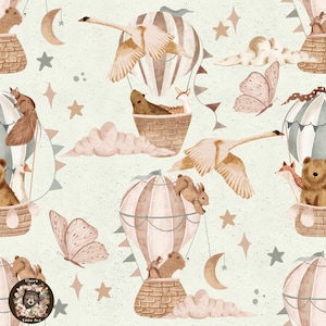 Newborn Seamless Pattern Hot air balloon Repeat Pattern for fabric new baby seamless Gender neutral pattern Its a girl fabric its a boy