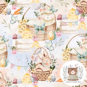 EXKLUSIVE FARBAUSWAHL Osterhase Muster Wald Frühling Lamm Muster für Stoff Baby Küken Themen wiederholen Muster Osterei Oberflächenmuster