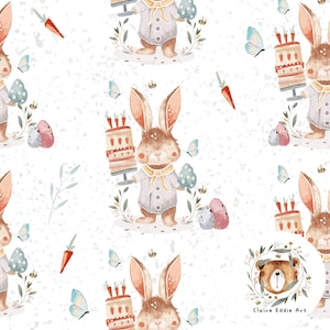 Easter Seamless Pattern Easter repeat pattern for fabric Spring seamless file Easter Bunny Pattern First Easter Digital Paper Eater Egg
