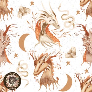 Dragon Seamless Pattern Boys dragon repeating pattern for fabric Fairytale seamless file Magical pattern Mythological seamless Mythical