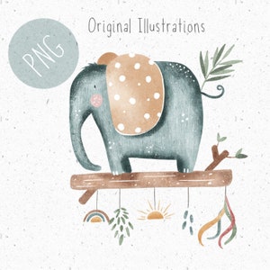 PNG für Sublimation, Elefant PNG, PNG neue Babykleidung, Baby Junge png, Elefant Clipart, Boho Clipart, png Kommerziell, Boho Sublimation