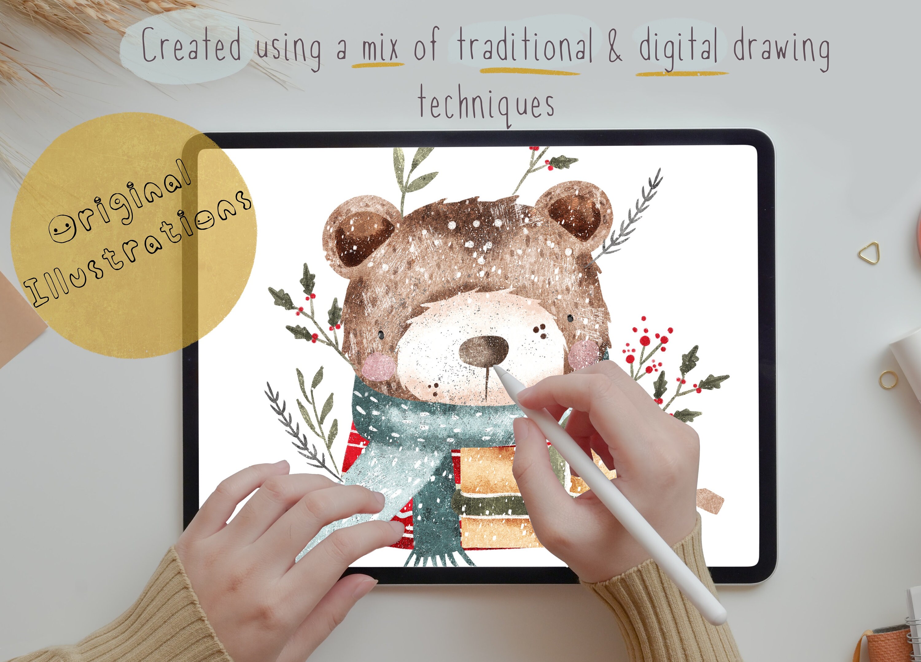 PNG for Sublimation Cute Bear Png Baby Christmas Clipart Festive PNG ...