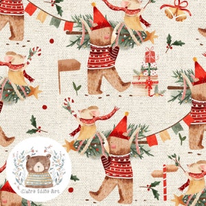 Urlaub nahtlose Datei Erste Weihnachten wiederholen Muster für Stoff Woodland Sublimation Weihnachten Scrapbook Papier Burlap Seamless Wrapping