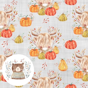 "Highland Kuh Muster ""Herbst"" und ""Herbst"" für Kinder und Erwachsene."