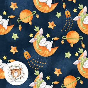 Easter Seamless Pattern Easter repeat pattern for fabric Space seamless file Moon Pattern Rocket Ship seamless Star pattern Cute Easter file