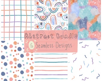 6 Motivi senza soluzione di continuità Carta digitale astratta Motivi coordinati e ripetuti per tessuto Retro senza soluzione di continuità Sublimazione Carta per scrapbooking arcobaleno