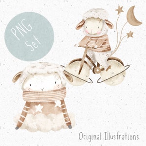 2 PNG’s for Sublimation Sheep PNG Sleep Clipart for Kid Counting Sheep PNG Set Cute Farm Clipart Space Png Nighttime Clipart Pyjama fabric