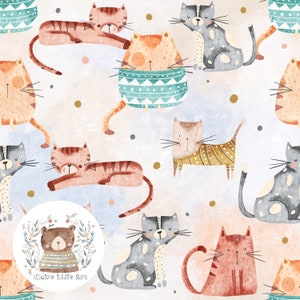 Modèle sans couture de chat mignon Papier numérique animal mignon Chats sans couture Répétez le motif pour le tissu Rétro Scrapbook papier Sublimation abstraite Chats