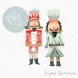 Conjunto de 2 PNGs para sublimação Quebra-nozes Clipart Ballet PNG Natal Clipart Festivo PNG conjunto Quebra-nozes download Kids Christmas Graphic