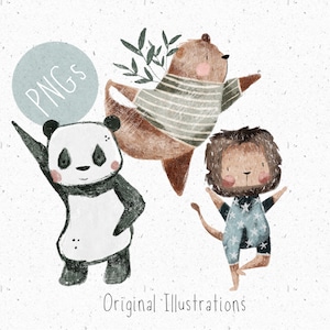 3 PNG para sublimación, conjunto PNG de animales lindos, ropa para niños png, png bailando, imágenes prediseñadas de oso lindo, imágenes prediseñadas de león, imágenes prediseñadas de panda, png comercial