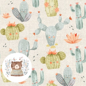 Desierto Patrón sin costuras Patrón de repetición de cactus para tela Sublimación de la naturaleza Descarga de cactus Patrones lindos para ropa de niños Cactus sin costuras
