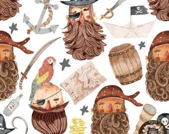 Pirate Seamless File Boy repeat pattern for fabric Pirate sublimation Nautical digital paper its a boy seamless pattern pirate party pattern